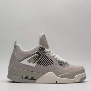 Air Jordan 4 Monochrome Gray Metallic Lace Lock Basketball Shoes