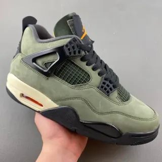 Air Jordan 4 Olive Green Suede Basketball Shoes