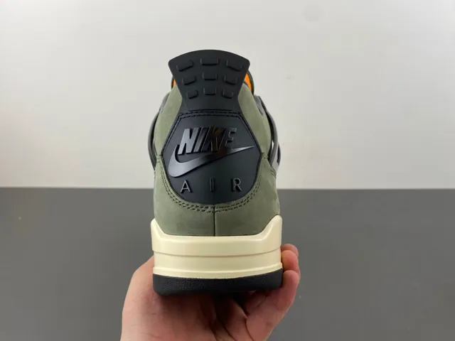 Air Jordan 4 Olive Green Suede Basketball Shoes 4