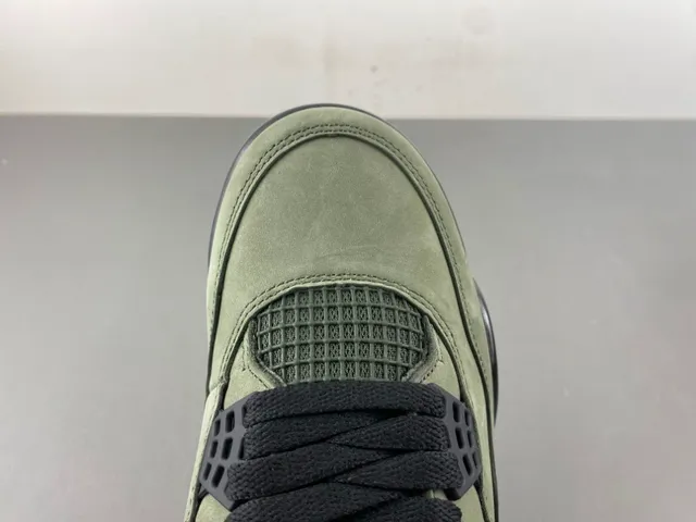 Air Jordan 4 Olive Green Suede Basketball Shoes 5