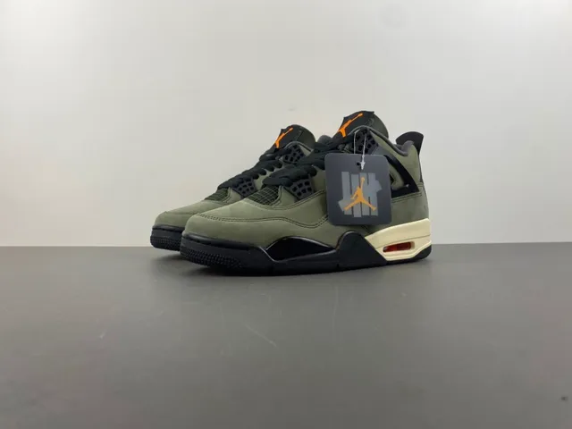 Air Jordan 4 Olive Green Suede Basketball Shoes 10