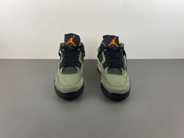 Air Jordan 4 Olive Green Suede Basketball Shoes 11