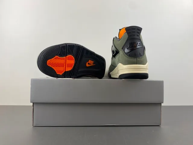 Air Jordan 4 Olive Green Suede Basketball Shoes 16