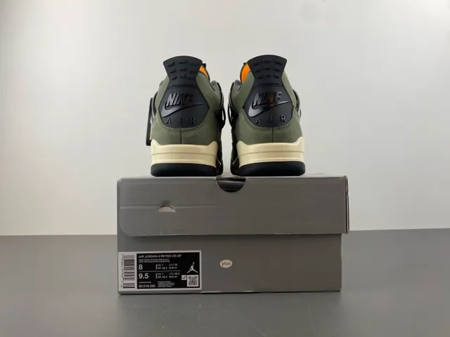 Air Jordan 4 Olive Green Suede Basketball Shoes 17
