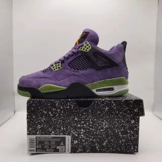 Air Jordan 4 Retro 紫色和青柠绿篮球鞋