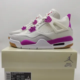 Air Jordan 4 Retro White Fuchsia Basketball Shoes