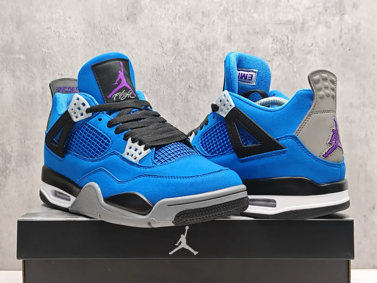 Air Jordan 4 Royal Blue Suede Basketball Shoes 2