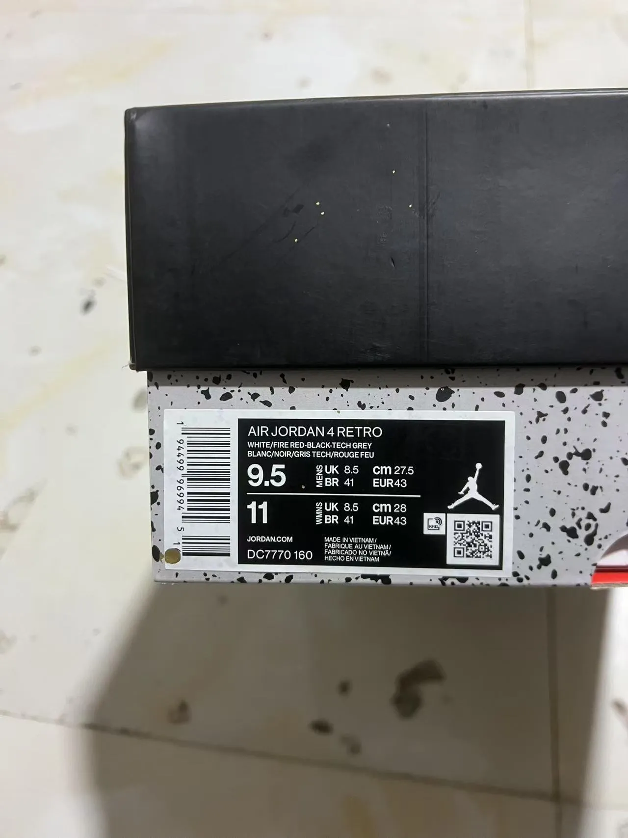 Air Jordan 4 Branco Preto Vermelho Tênis de Basquete 10
