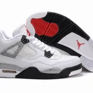 Air Jordan 4 Tênis de Basquete Branco Preto Vermelho
