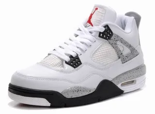 Air Jordan 4 Tênis de Basquete Branco Preto Vermelho 5