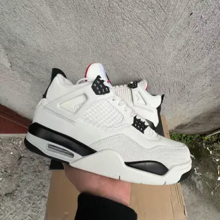 Air Jordan 4 White Black Red Basketball Shoes