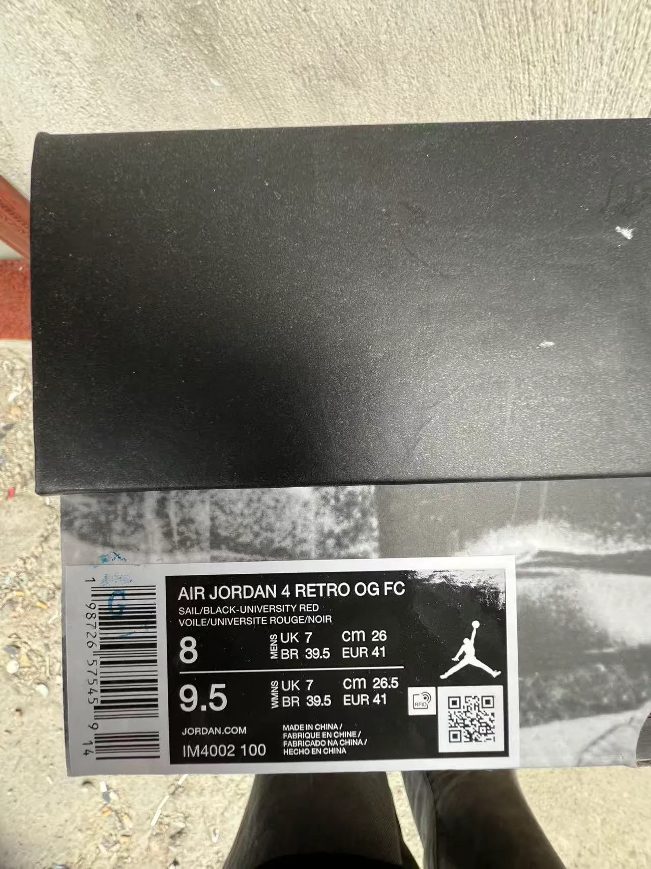 Chaussures de basketball Air Jordan 4 blanc noir rouge 10