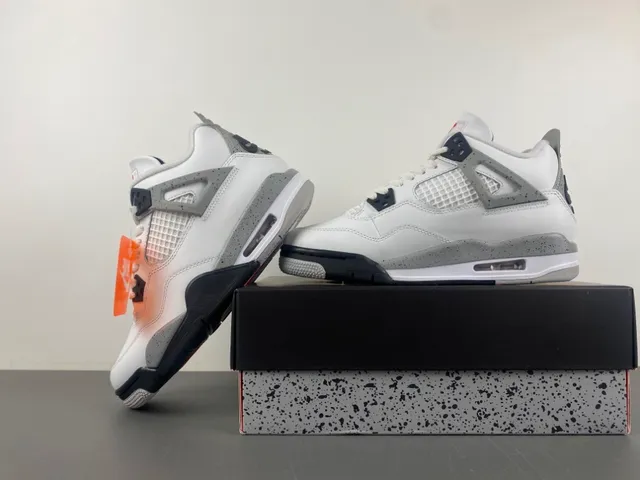 Air Jordan 4 White Cement Basketball Shoes 14