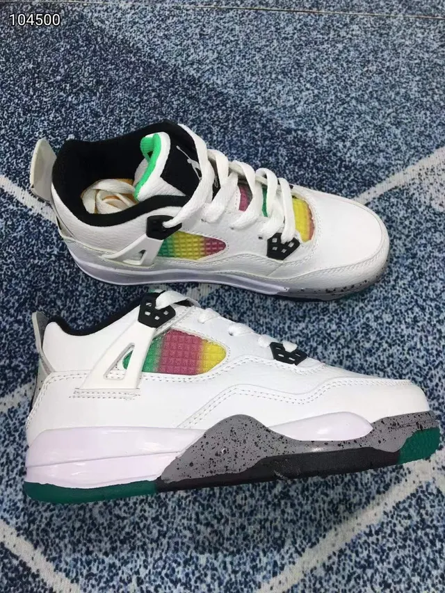 Air Jordan 4 Blanco Gris Rojo Zapatos de Baloncesto 7