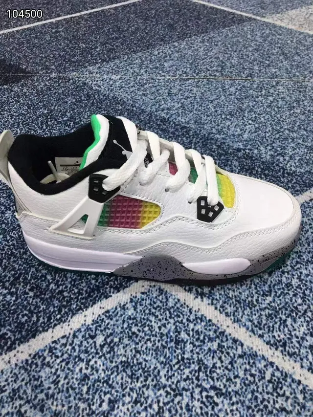 Air Jordan 4 Blanco Gris Rojo Zapatos de Baloncesto 10