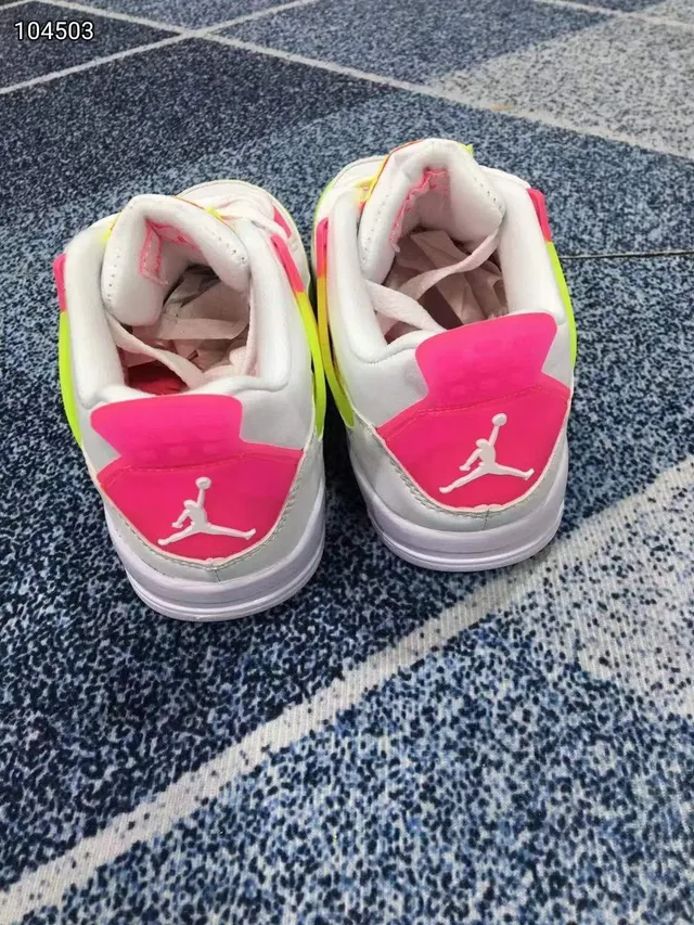 Air Jordan 4 Blanco Gris Rojo Zapatos de Baloncesto 21
