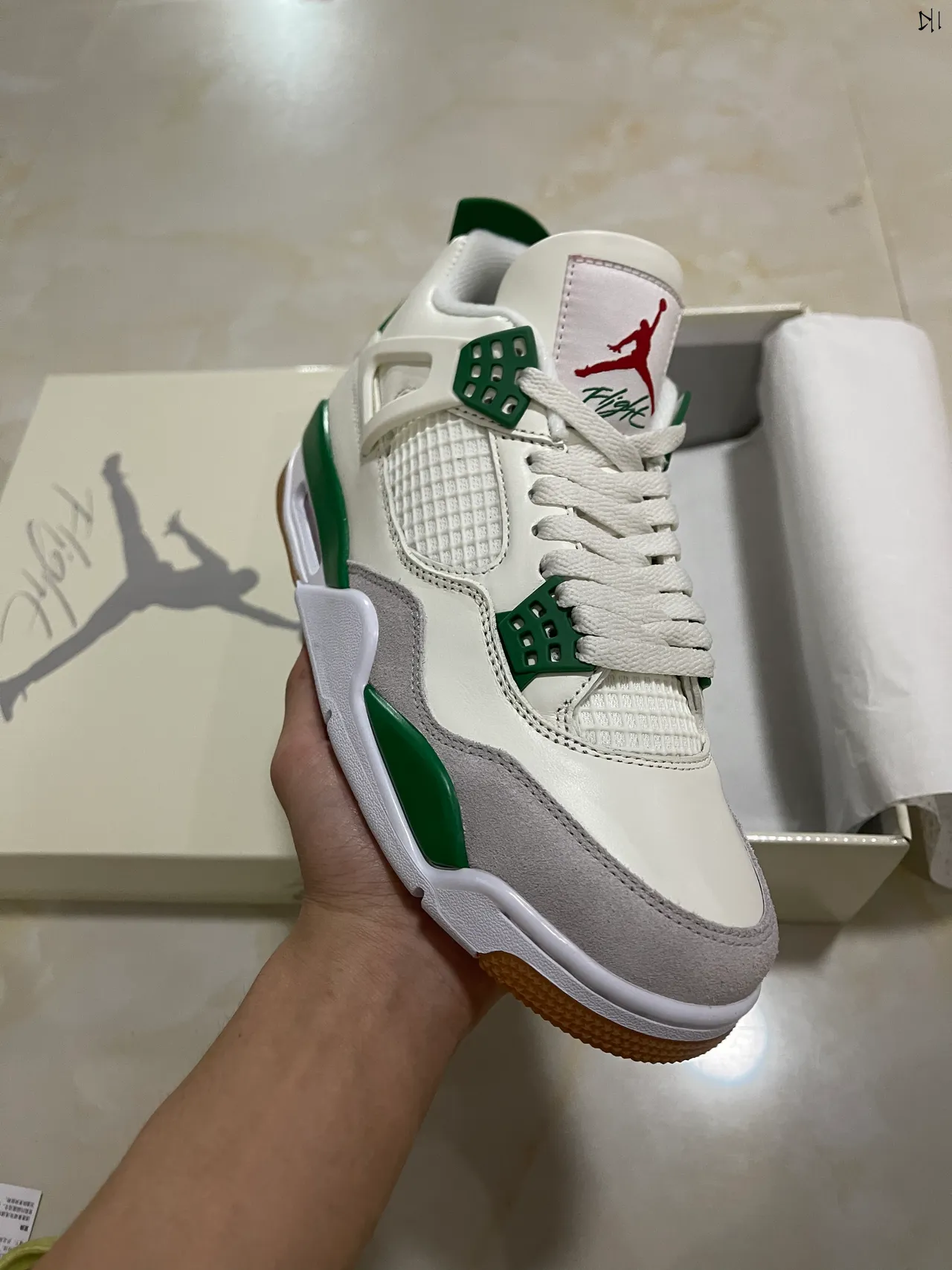 Air Jordan 4 White Green Basketball Shoes 2