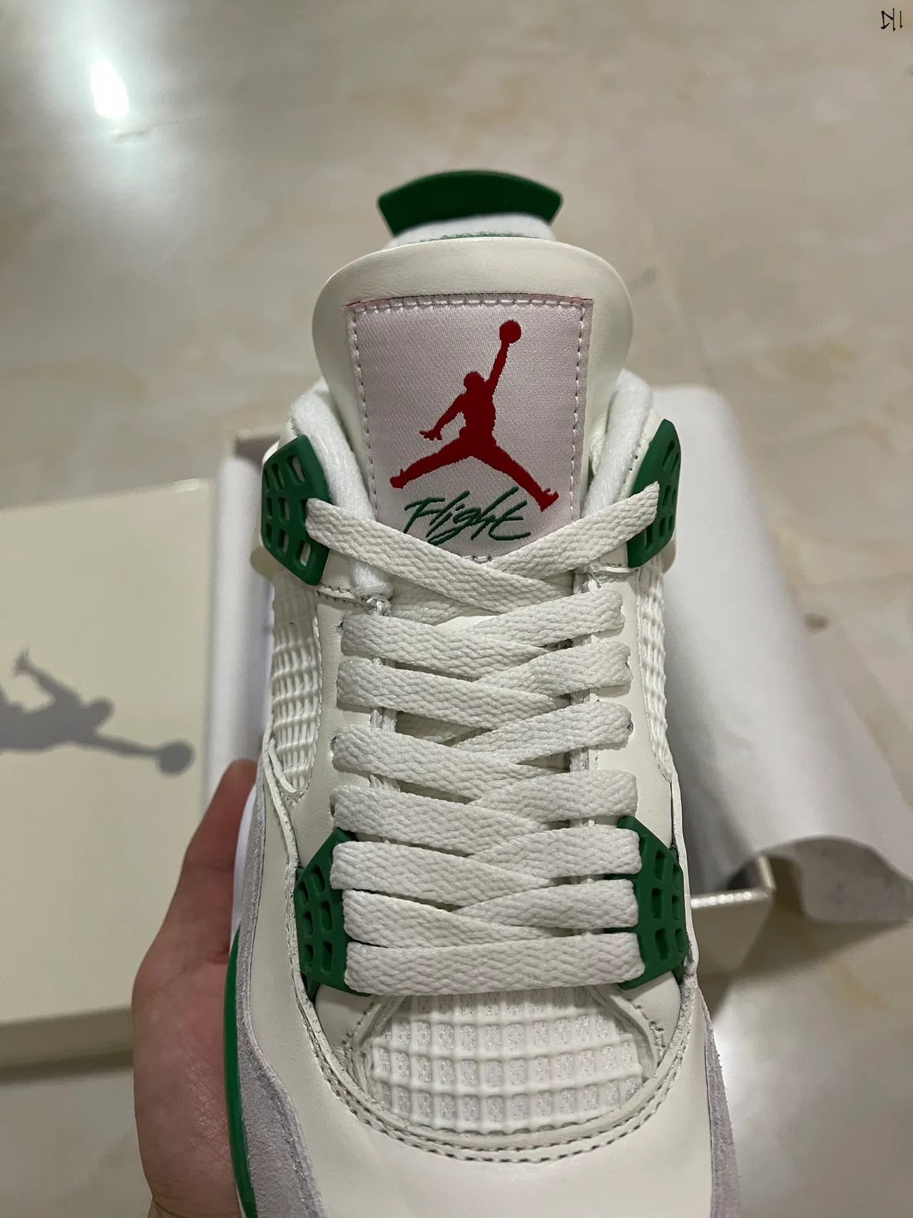 Air Jordan 4 White Green Basketball Shoes 4