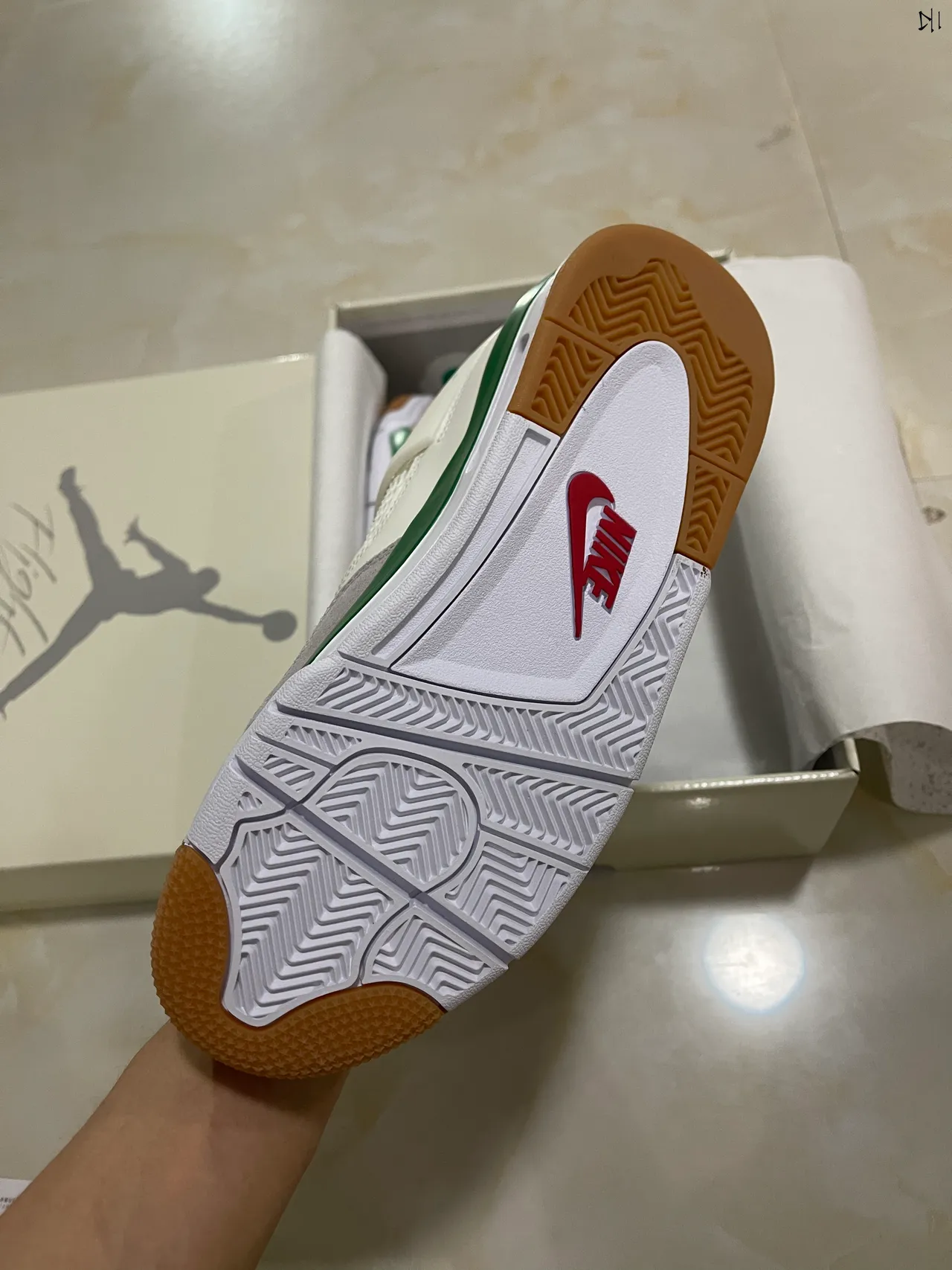 Air Jordan 4 White Green Basketball Shoes 6