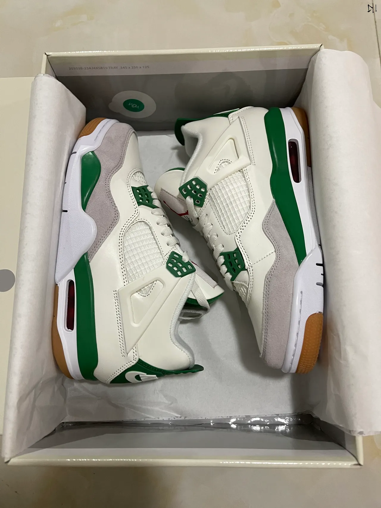 Air Jordan 4 White Green Basketball Shoes 8