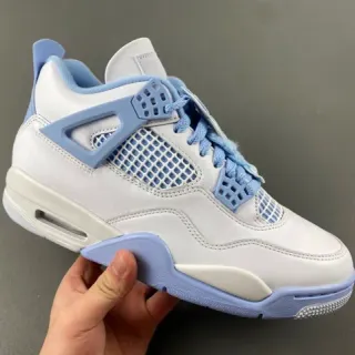Air Jordan 4 White Light Blue Basketball Shoes
