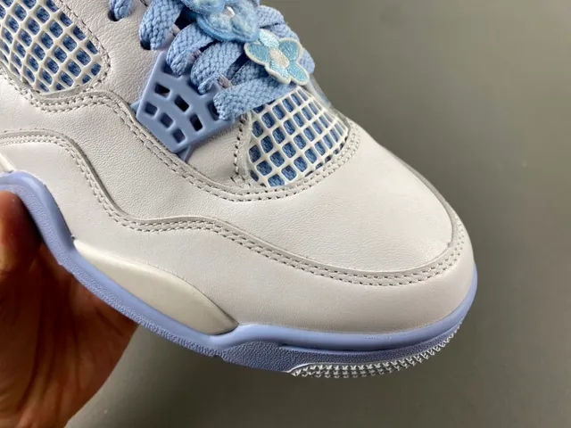 Air Jordan 4 White Light Blue Basketball Shoes 2