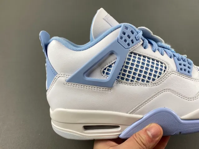 Air Jordan 4 White Light Blue Basketball Shoes 3