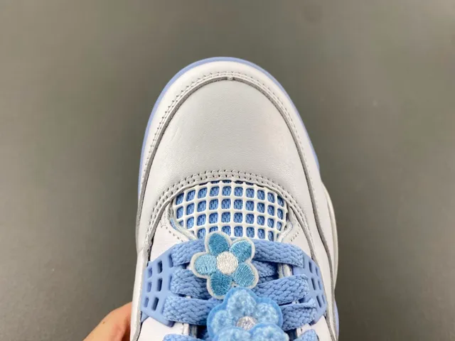 Air Jordan 4 White Light Blue Basketball Shoes 5