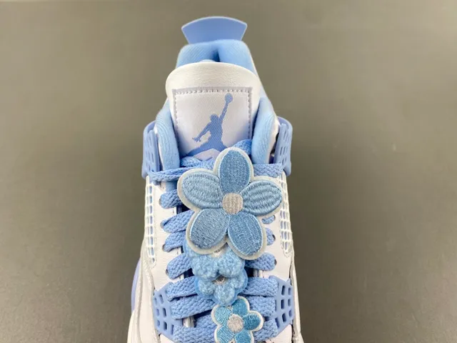 Air Jordan 4 White Light Blue Basketball Shoes 6