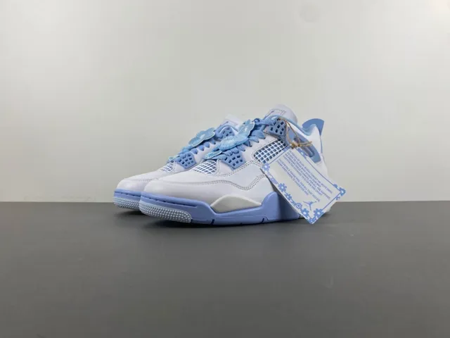 Air Jordan 4 White Light Blue Basketball Shoes 10