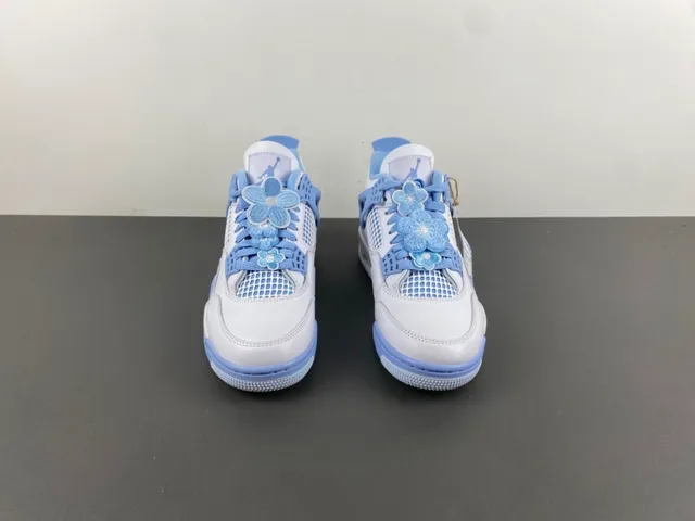 Air Jordan 4 White Light Blue Basketball Shoes 11