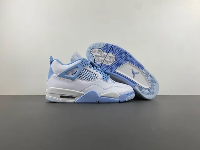 Air Jordan 4 White Light Blue Basketball Shoes 12