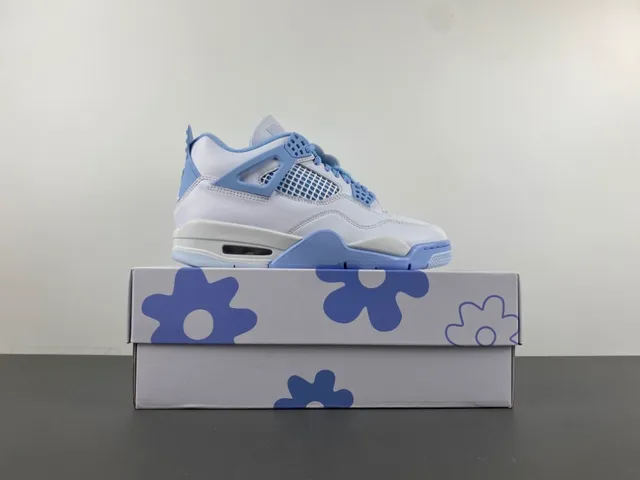Air Jordan 4 White Light Blue Basketball Shoes 15