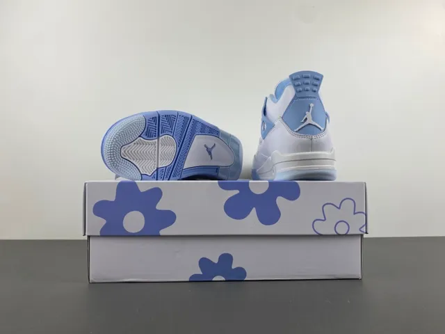 Air Jordan 4 White Light Blue Basketball Shoes 16