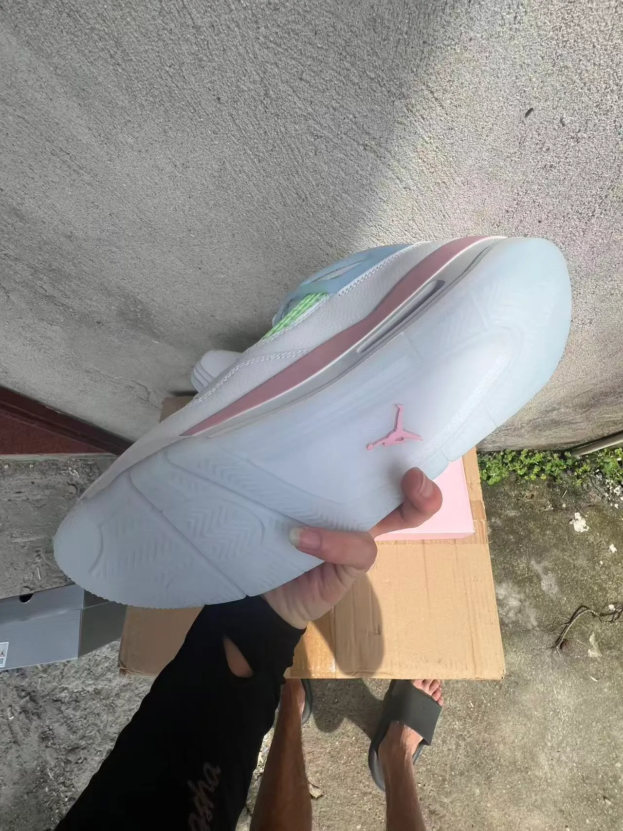 Air Jordan 4 White Pink Mint Blue Basketball Shoes 6