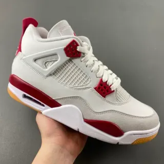 Air Jordan 4 blanco rojo goma zapatos de baloncesto