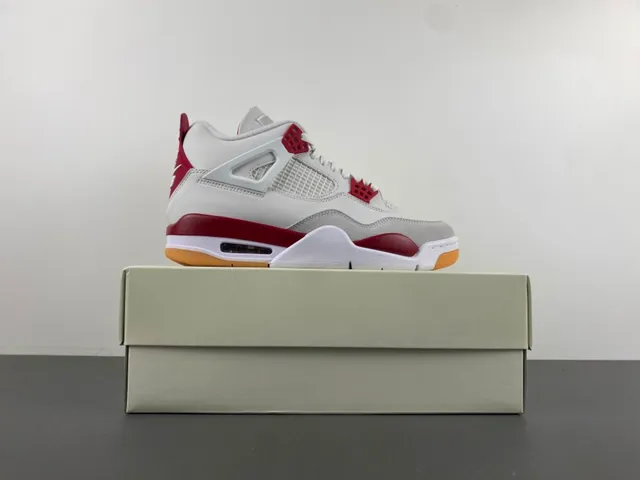 Air Jordan 4 White Red Gum Basketball Shoes 15