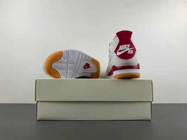 Air Jordan 4 White Red Gum Basketball Shoes 16