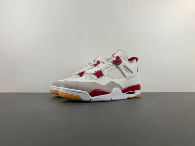 Air Jordan 4 White Red Gum Chaussures de Basketball 10