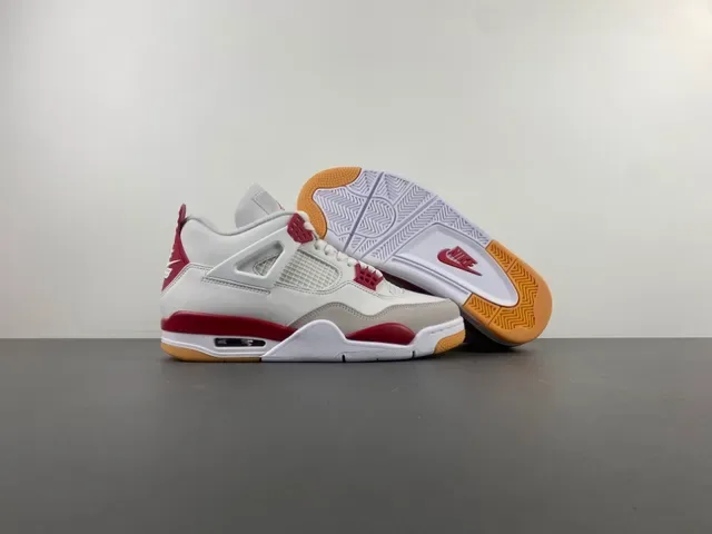 Air Jordan 4 White Red Gum Chaussures de Basketball 12
