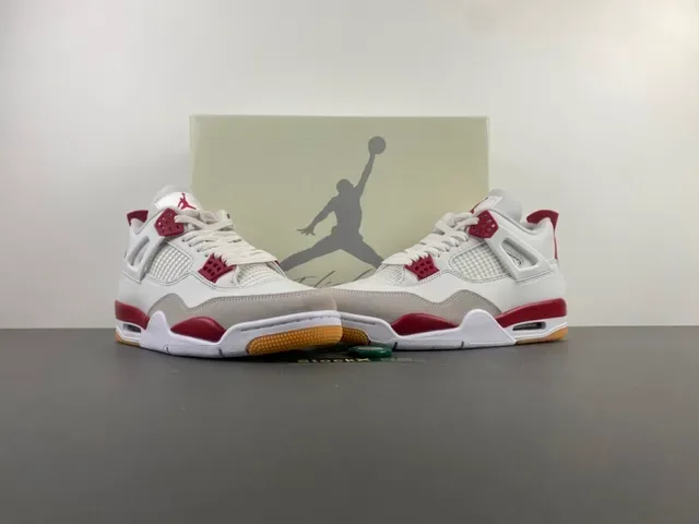 Air Jordan 4 White Red Gum Chaussures de Basketball 13