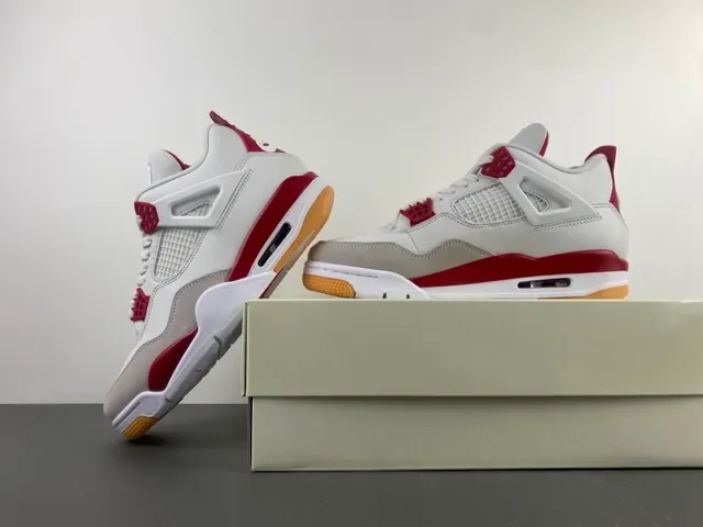 Air Jordan 4 White Red Gum Chaussures de Basketball 14