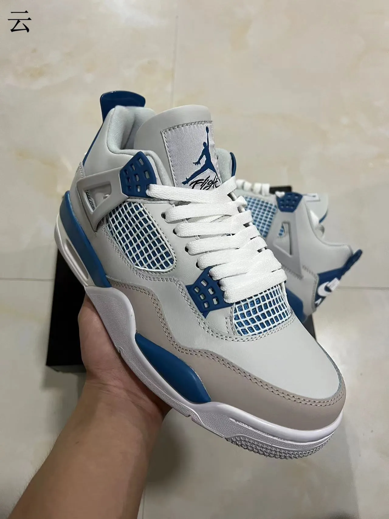 Air Jordan 4 White Royal Blue Basketball Shoes 2