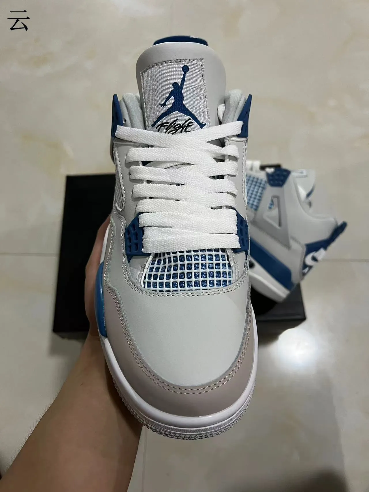 Air Jordan 4 White Royal Blue Basketball Shoes 3