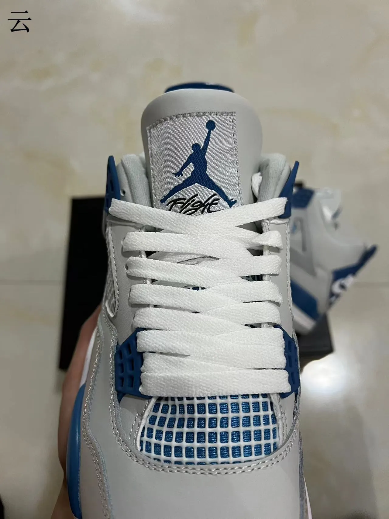 Air Jordan 4 White Royal Blue Basketball Shoes 4