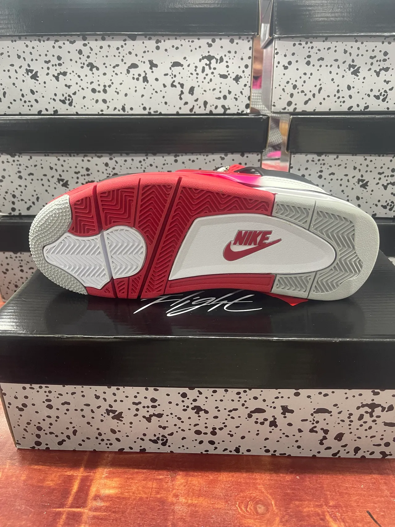 Air Jordan 4 White University Red Black Basketball Shoes 5