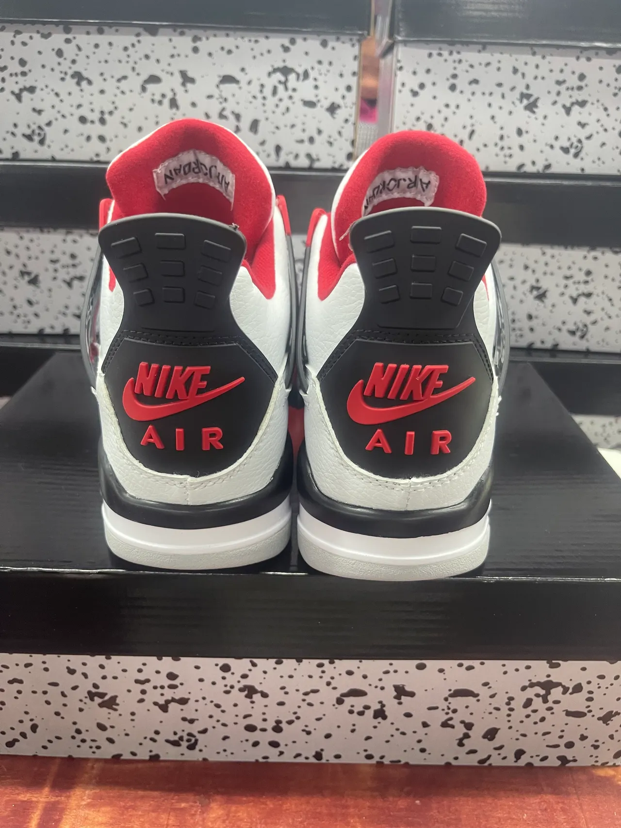 Air Jordan 4 White University Red Black Basketball Shoes 7