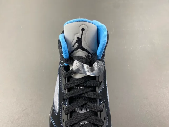 Air Jordan 5 Black Light Blue Basketball Shoes 6