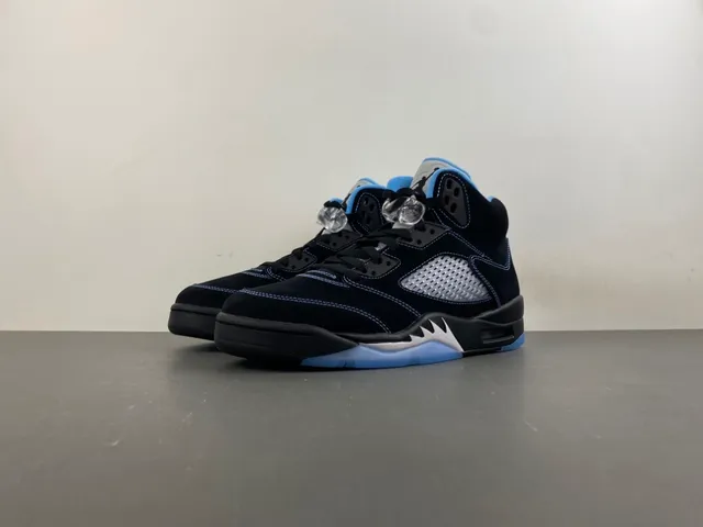 Air Jordan 5 Black Light Blue Basketball Shoes 9