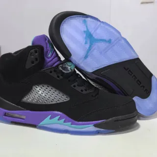 Air Jordan 5 Negro Púrpura Teal Zapatillas de Baloncesto